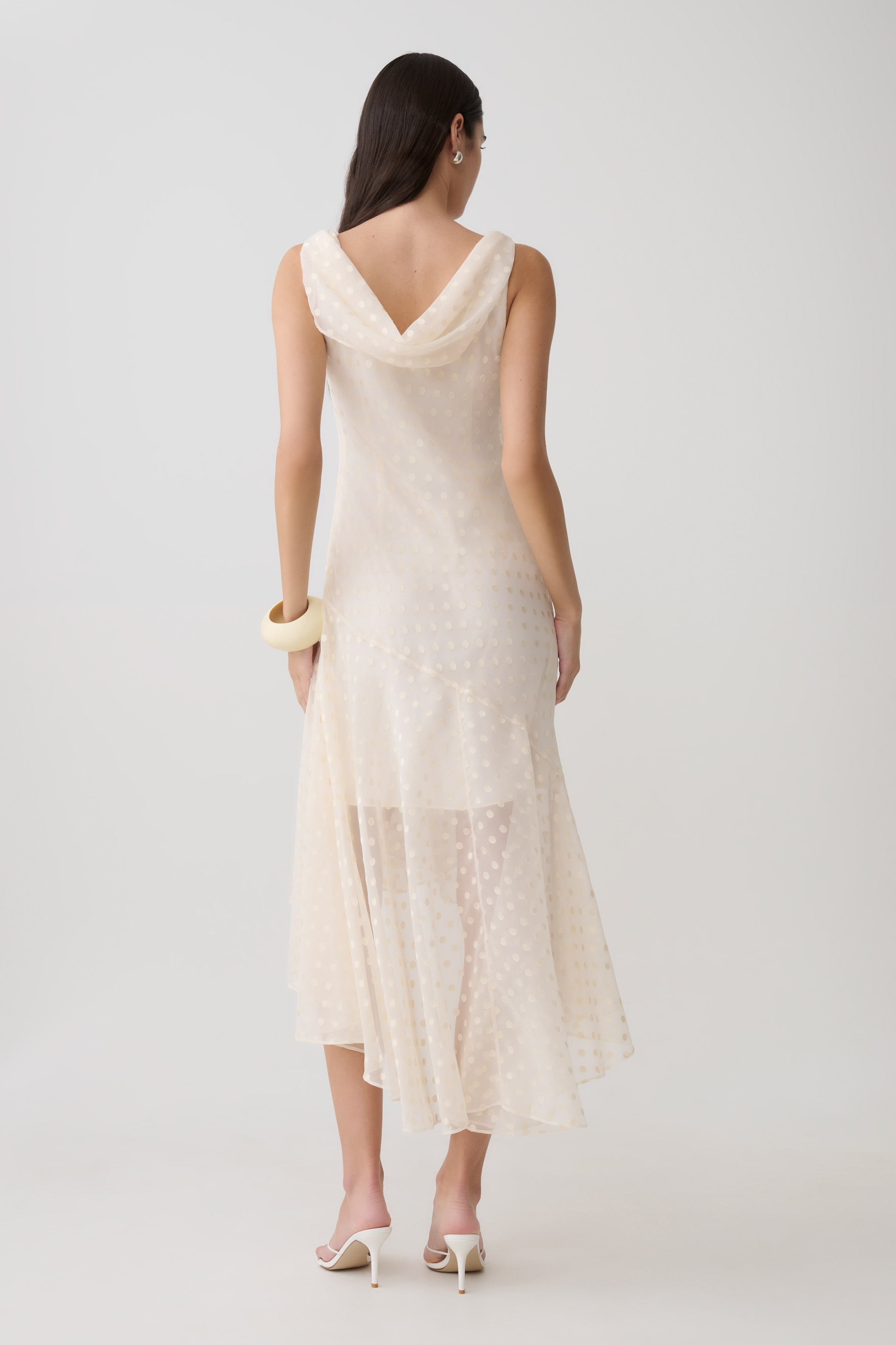 Lilah Devore Midi Dress - Ivory