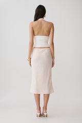 Lilah Devore Midi Skirt - Ivory