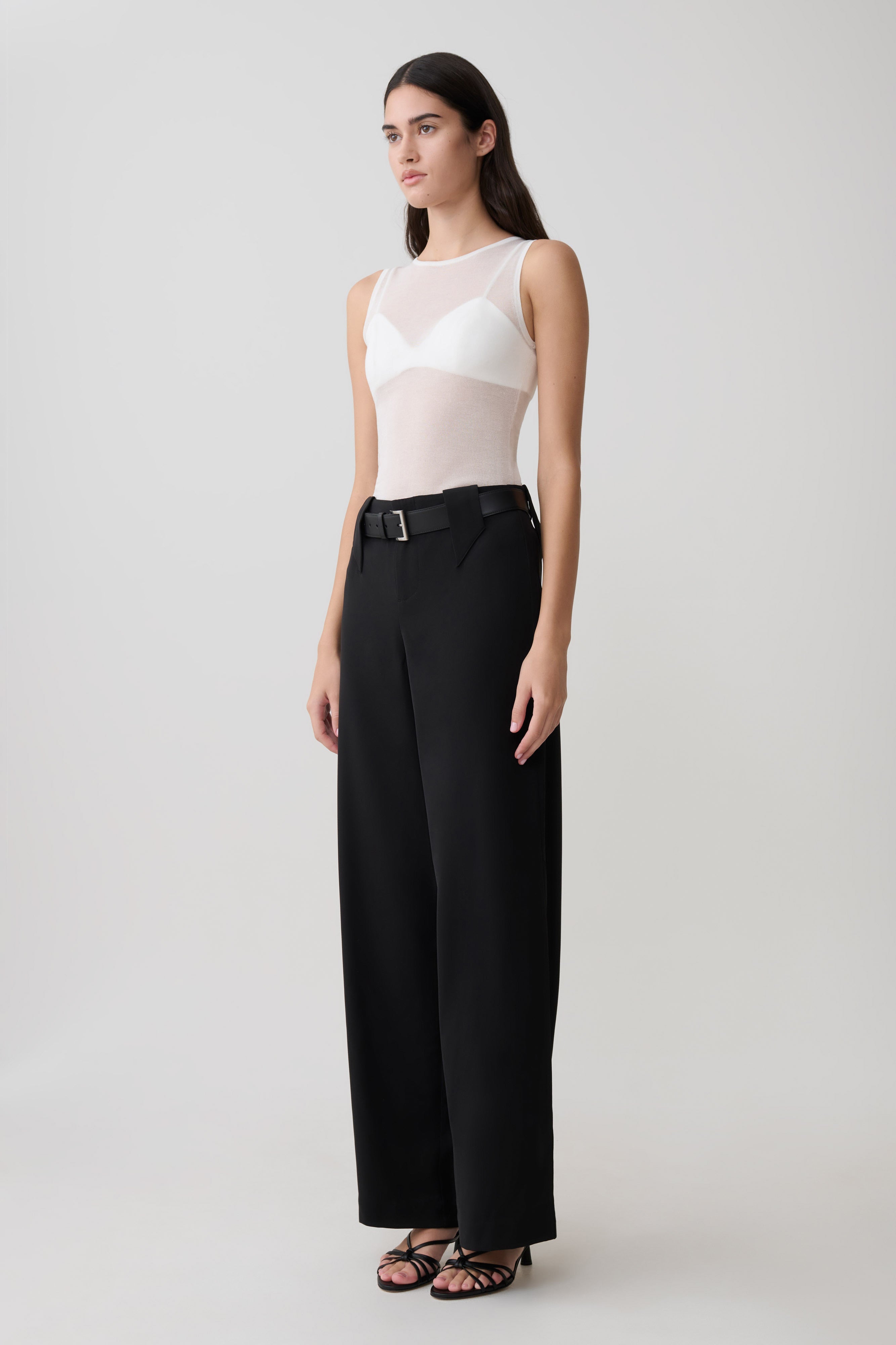 Arlo Wide Leg Suiting Trouser - Black