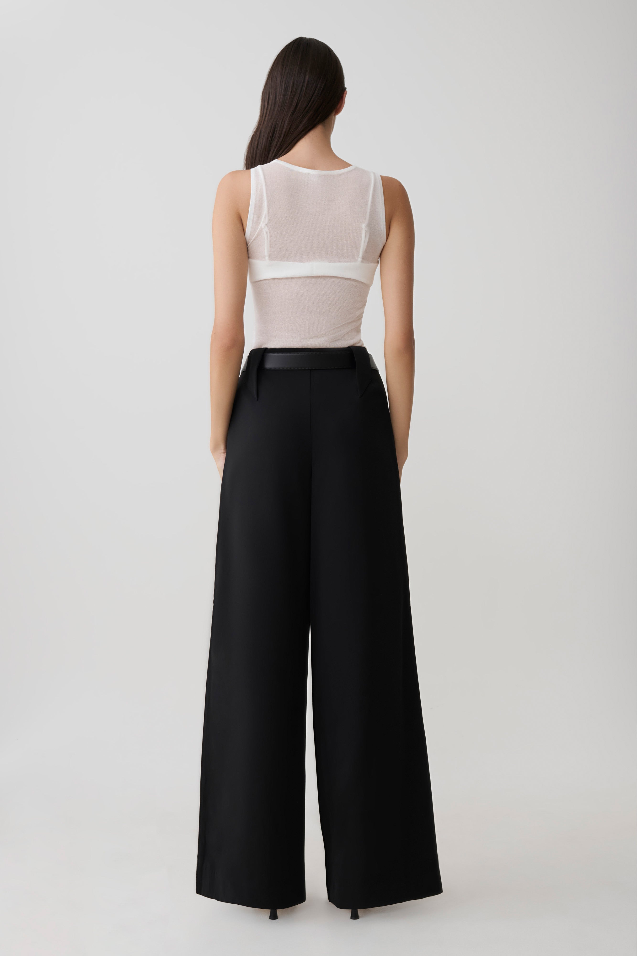 Arlo Wide Leg Suiting Trouser - Black