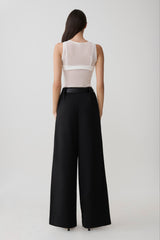 Arlo Wide Leg Suiting Trouser - Black