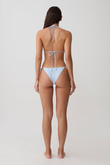 Blossom Side Tie Bikini Bottom - Pale Blue