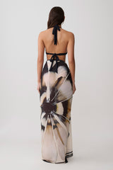 Noa Chiffon Scarf Sarong - Ivory Base Floral Print