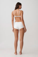 Frost Mini Bikini Shorts - White Textured Fabric