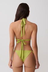 Fern Triangle Bikini Top - Green