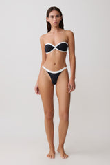 Isla Brazilian Bikini Bottom - Black/White