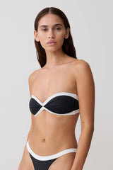 Briar Strapless Bikini Top - Black/White