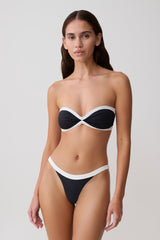 Briar Strapless Bikini Top - Black/White