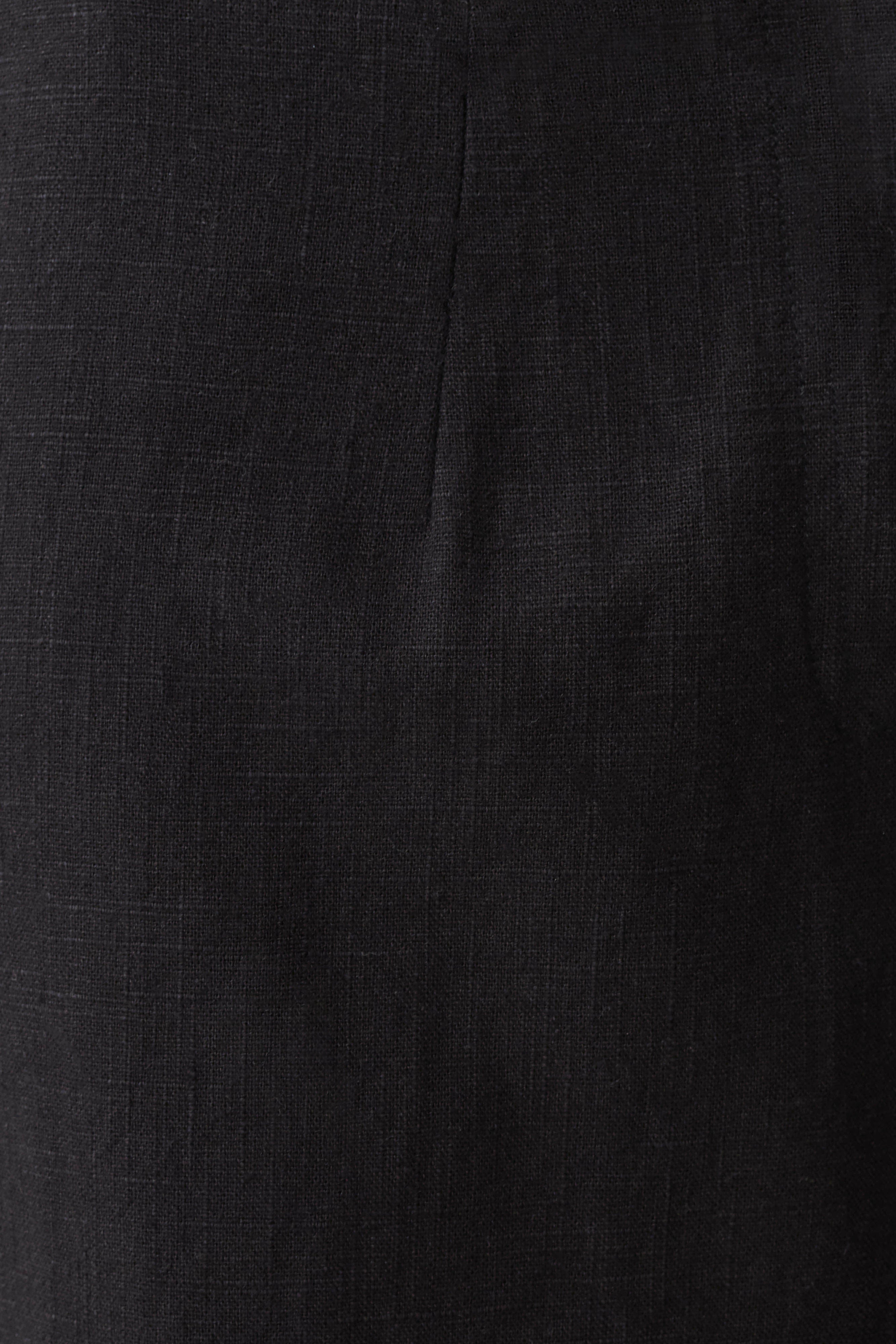 Brielle Straight Leg Linen Pant - Black