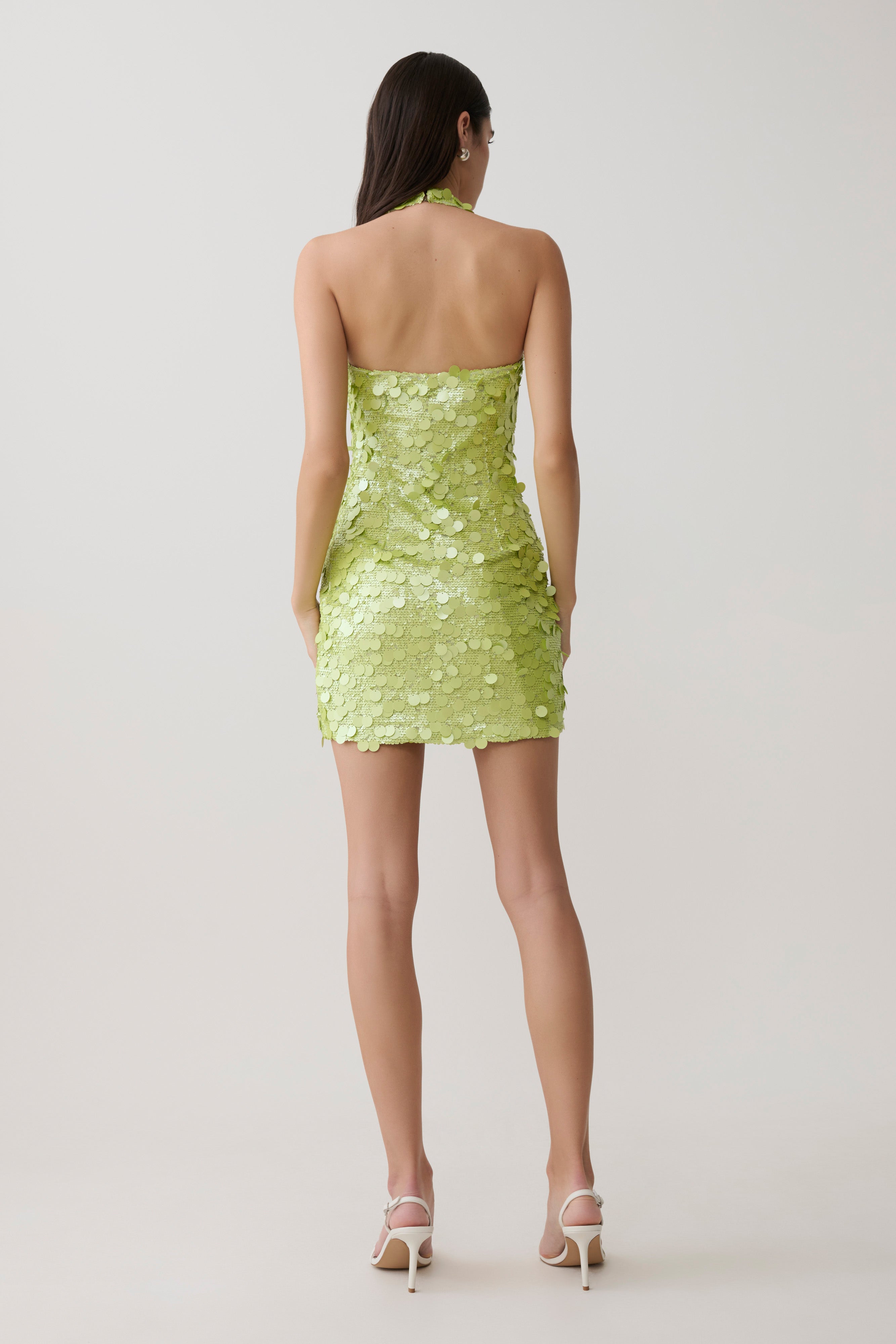 Caralee Sequin Halter Mini Dress - Green
