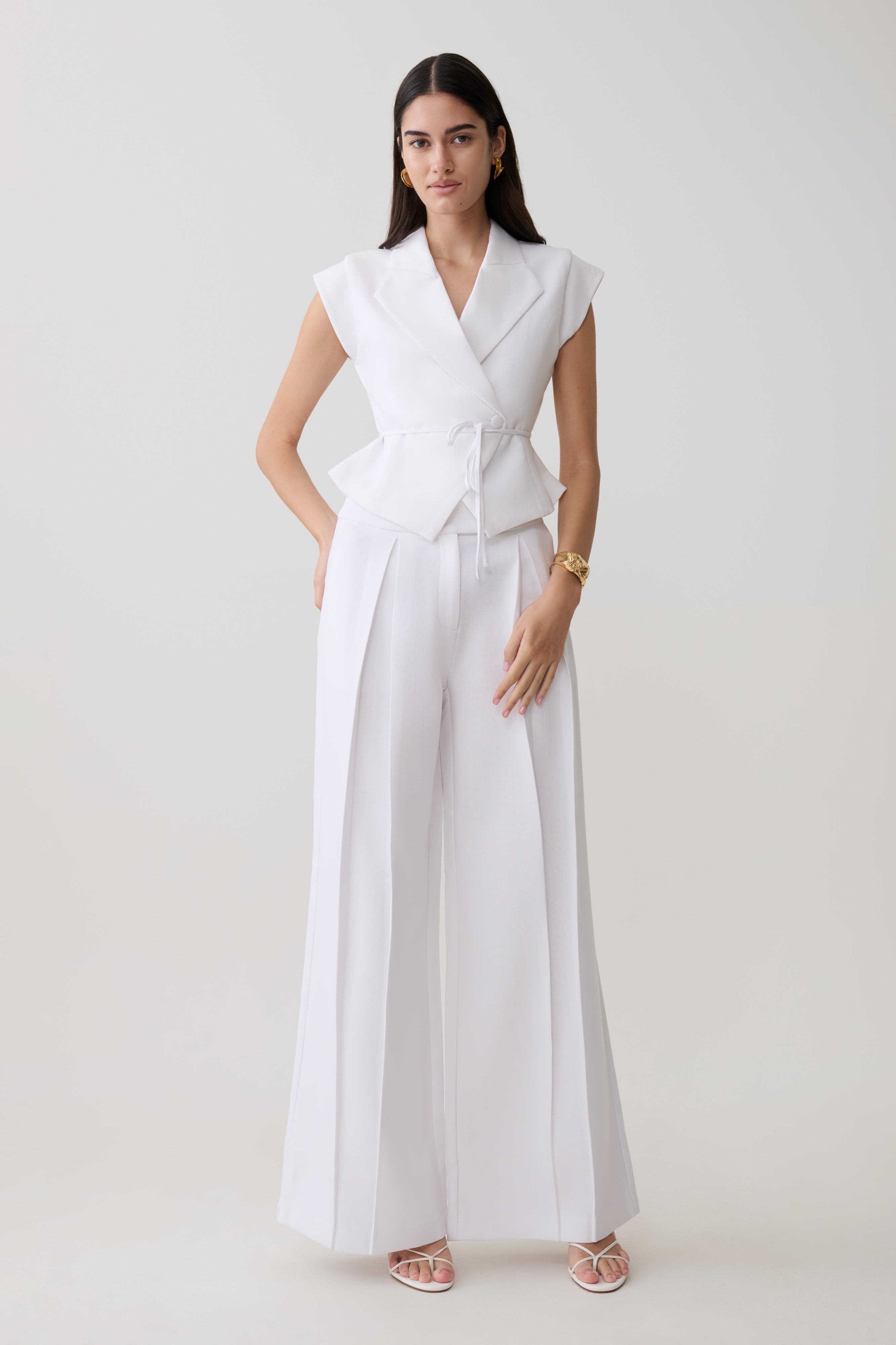 Andina Shortsleeve Linen Top - White
