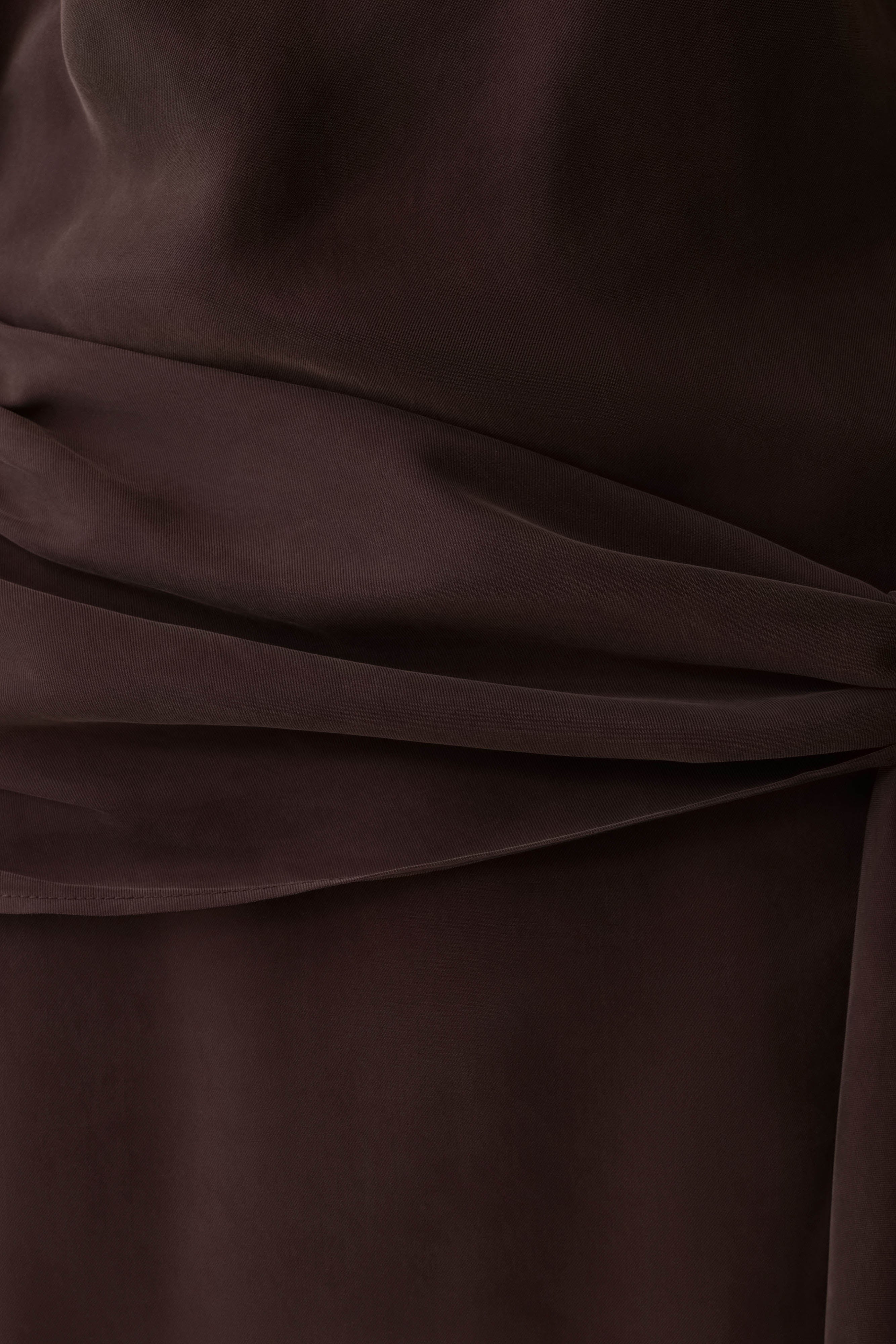 Felicity Short Sleeve Dress With Waist Tie - Dark Chocolate