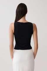 Nicolette Sleeveless Tank Top - Black