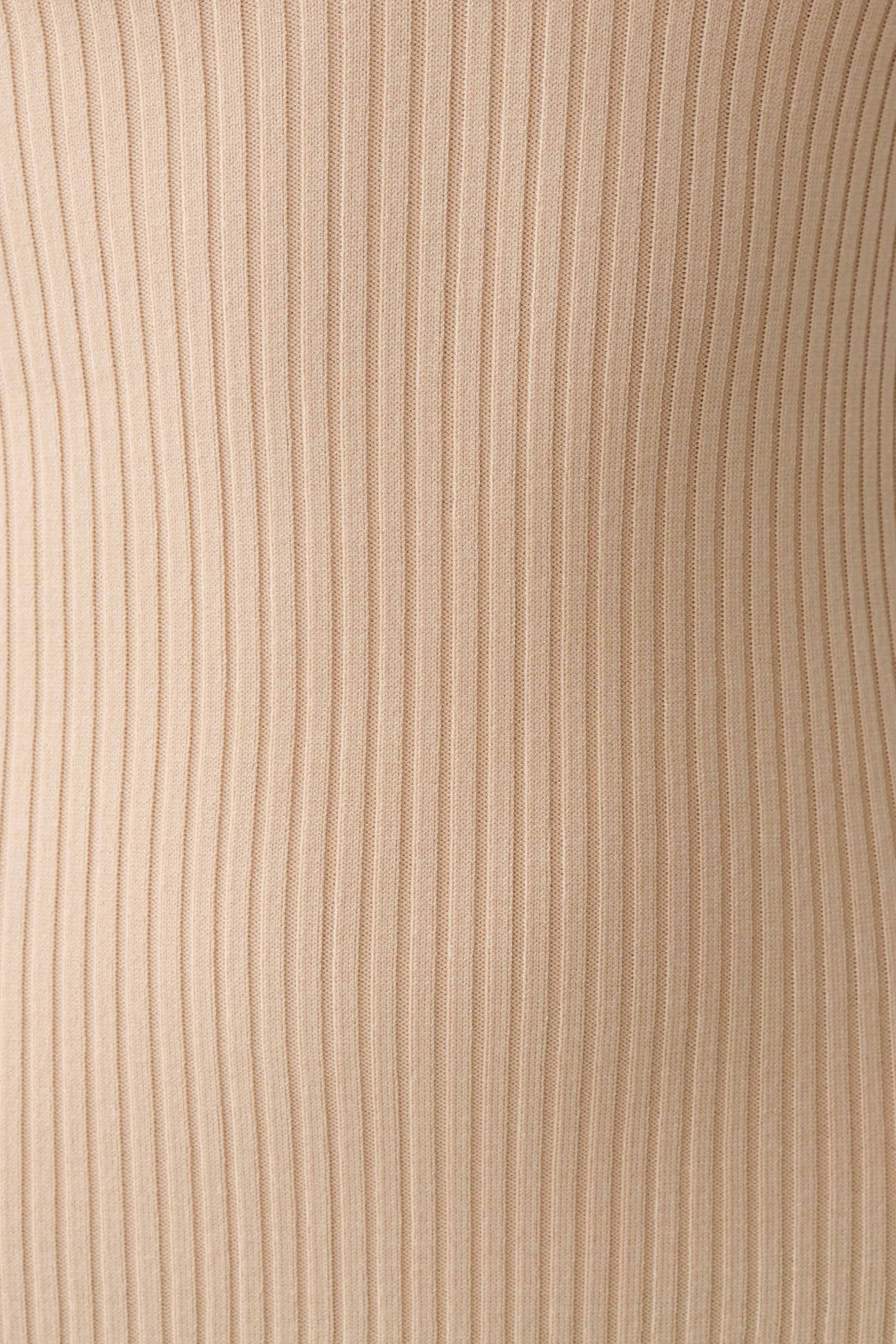 Nichelle Short Sleeve Collared Knit Midi Dress - Natural