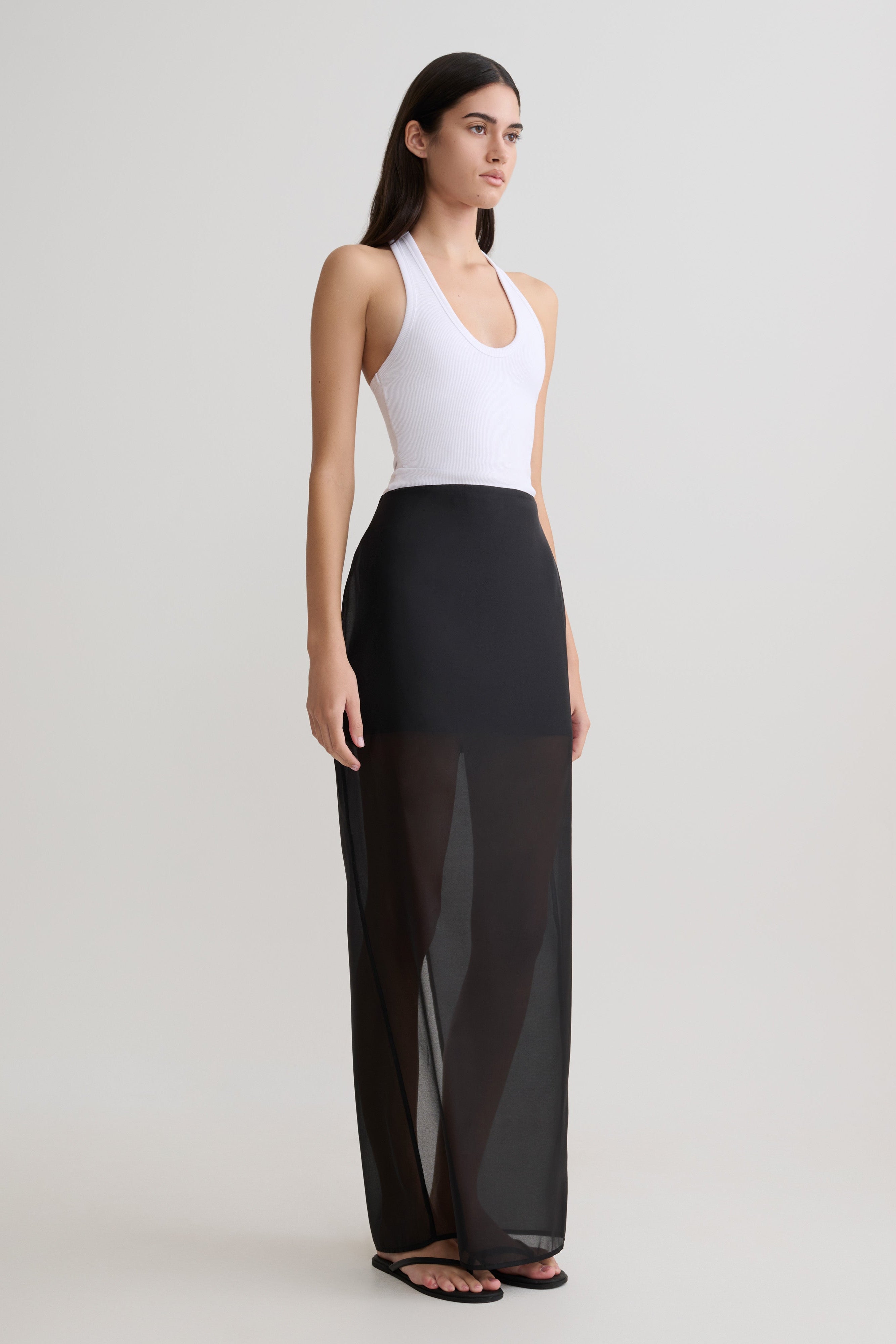 Actress Ribbed Tank - White