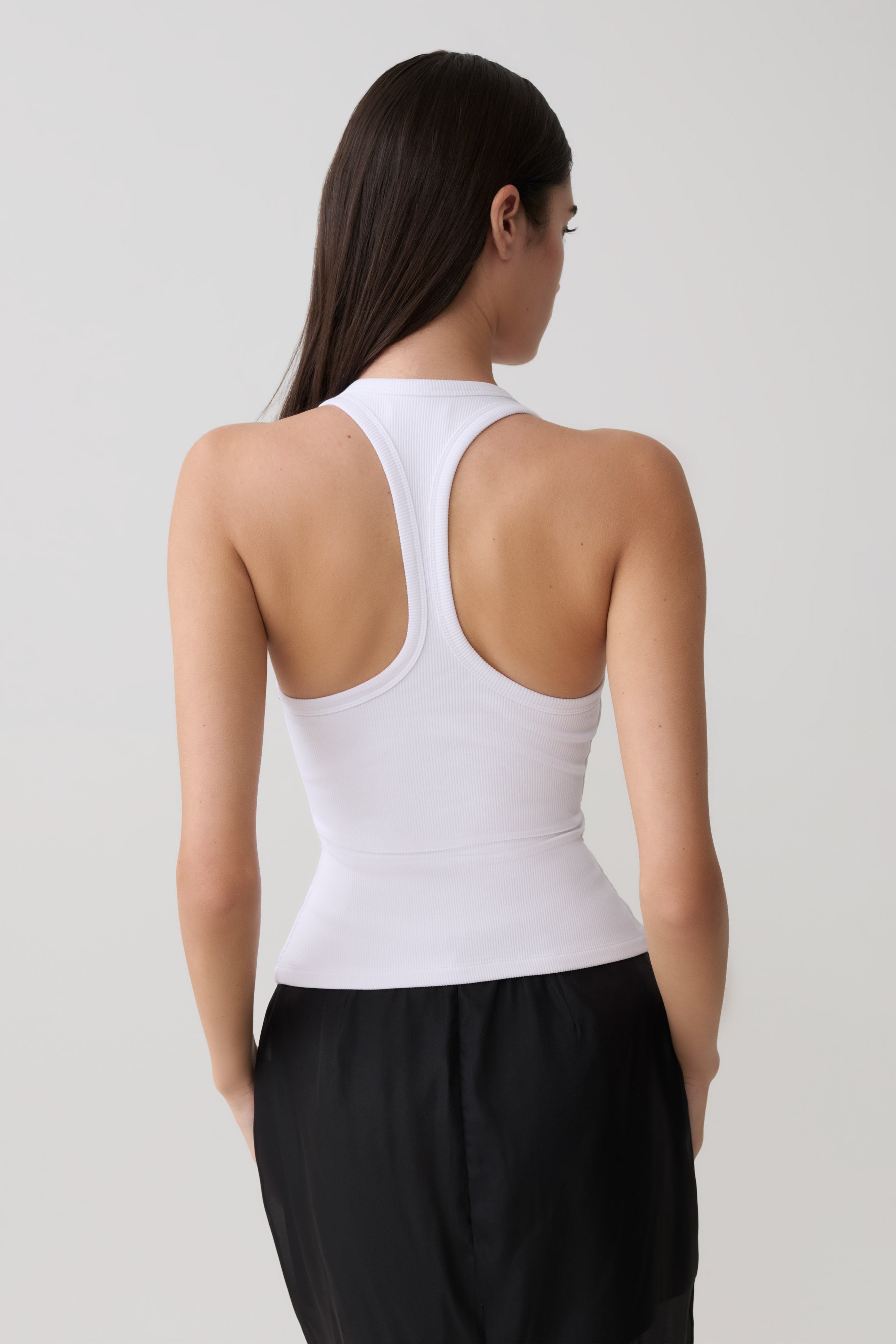 Actress Ribbed Tank - White