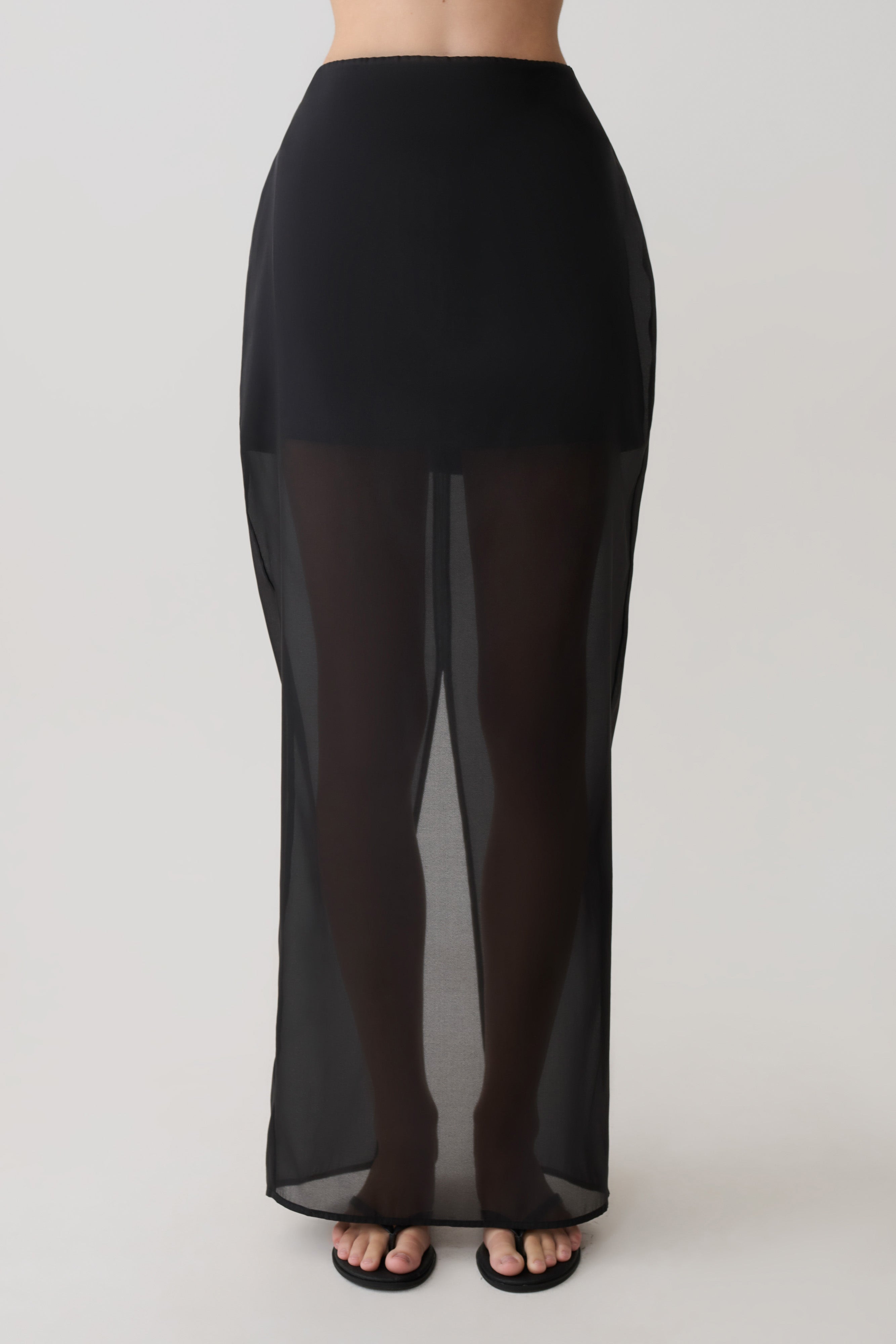 Ximena Organza Maxi Skirt - Black