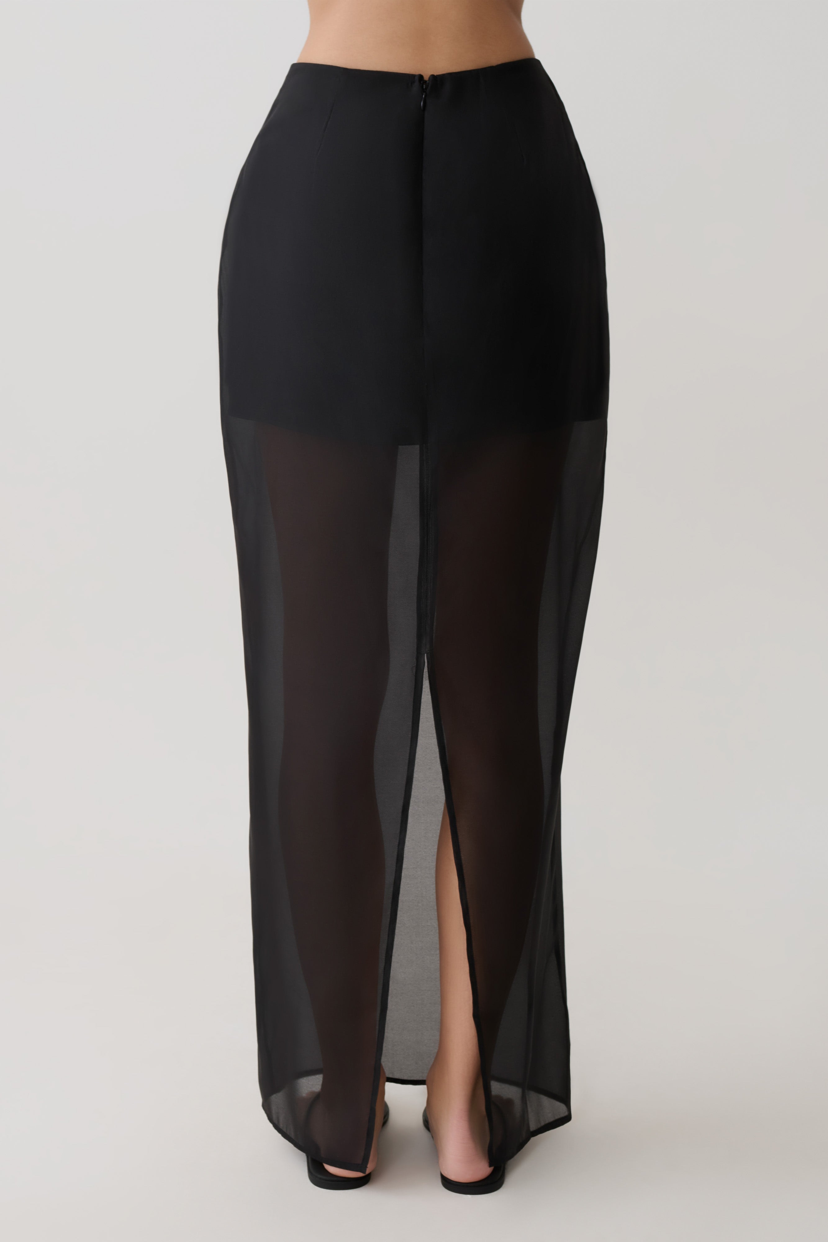 Ximena Organza Maxi Skirt - Black