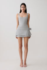 Bailey Wrap Skirt Mini Dress - Charcoal Marle