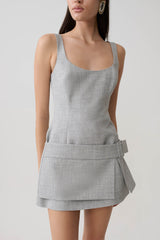 Bailey Wrap Skirt Mini Dress - Charcoal Marle