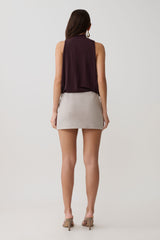Laurelle Sleeveless Modal Draped Bodysuit - Chocolate
