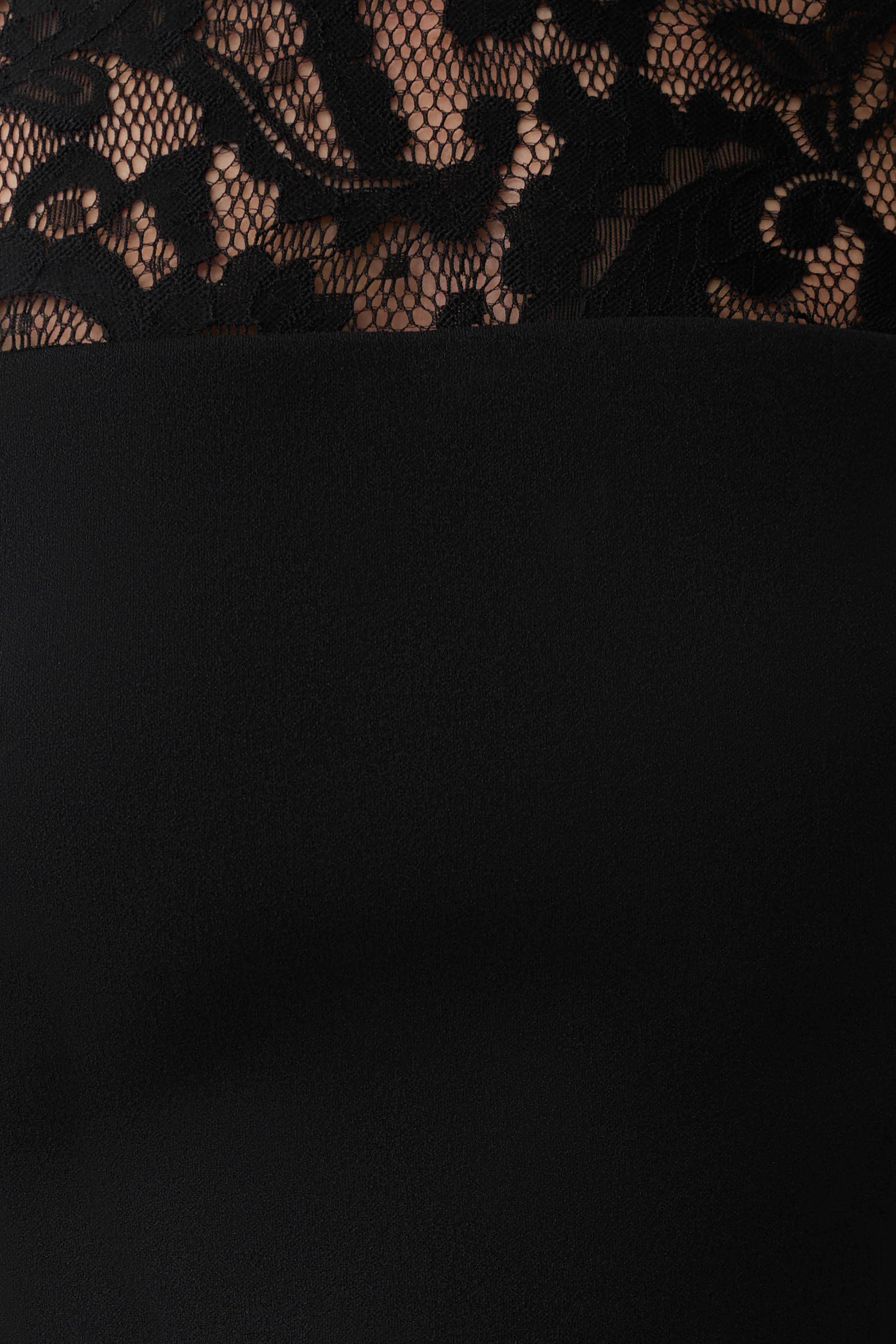 Aurelie Long Sleeve Lace Mini Dress - Black