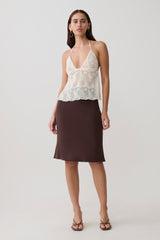 Greer Knee Length Skirt - Espresso