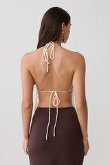 Ambrose Lace Cami Halter Top - Ivory