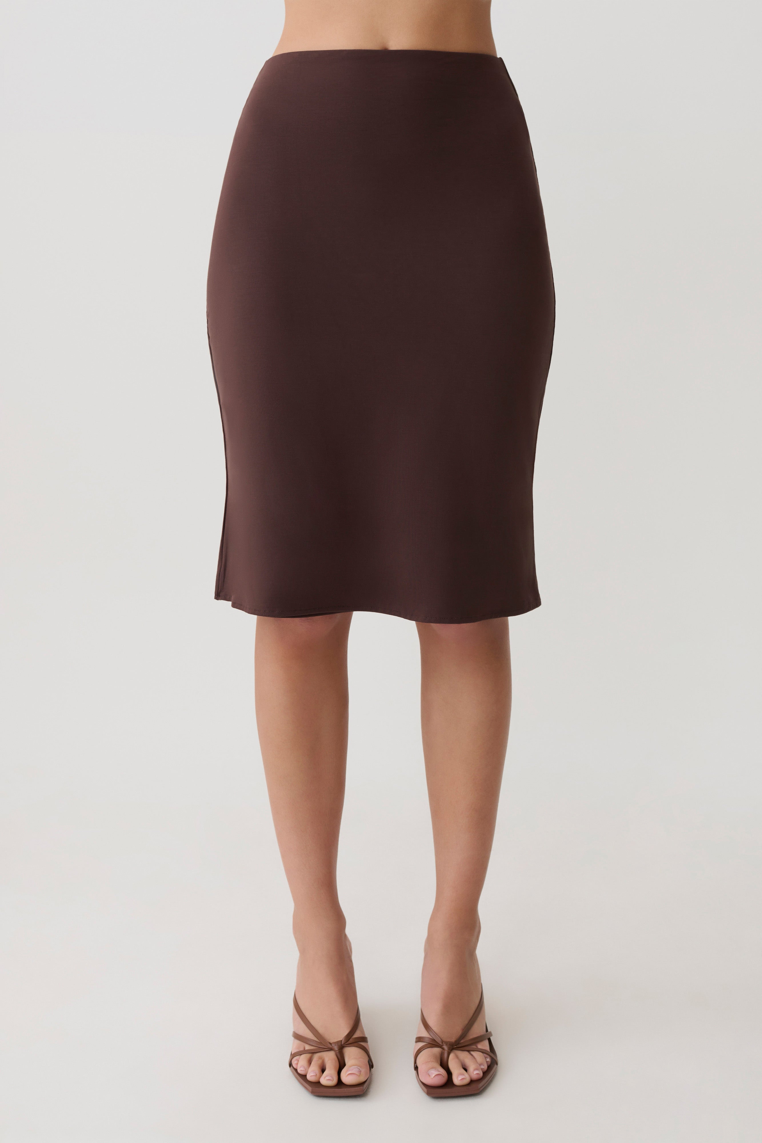 Greer Knee Length Skirt - Espresso