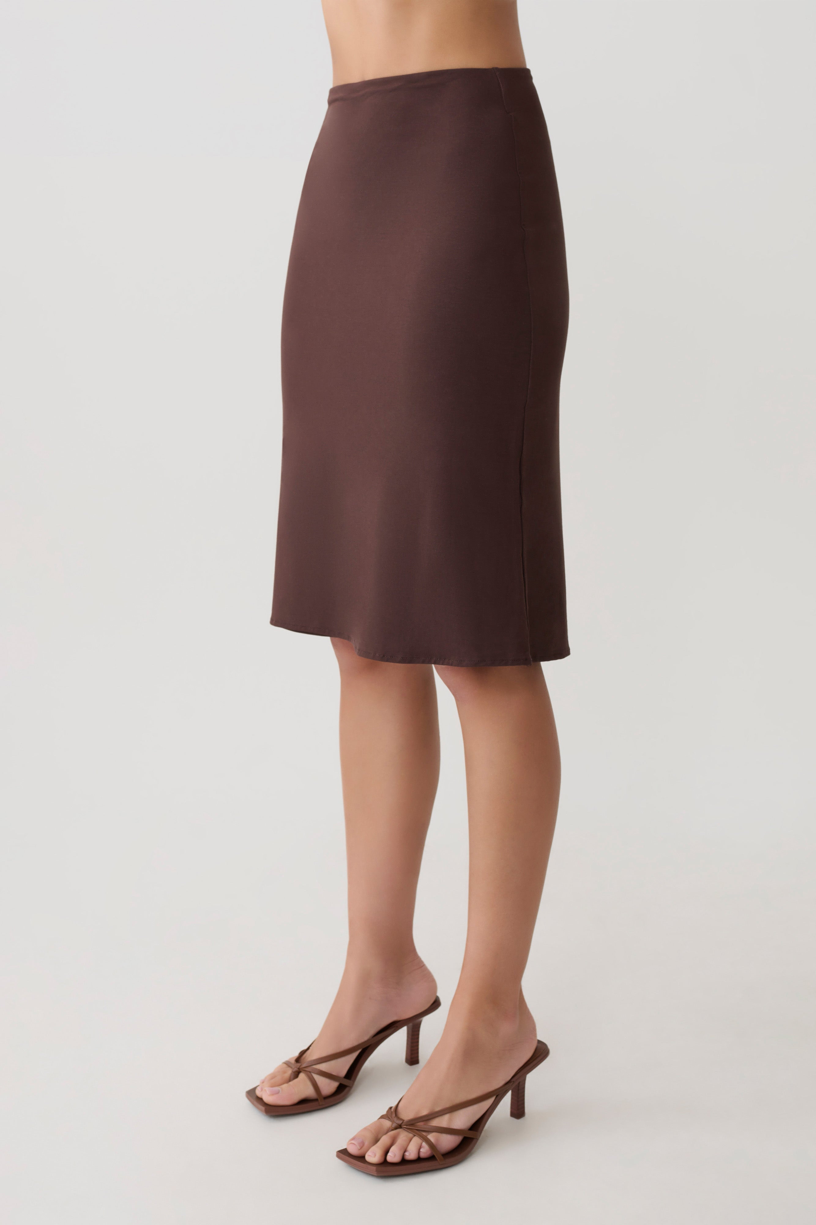 Greer Knee Length Skirt - Espresso