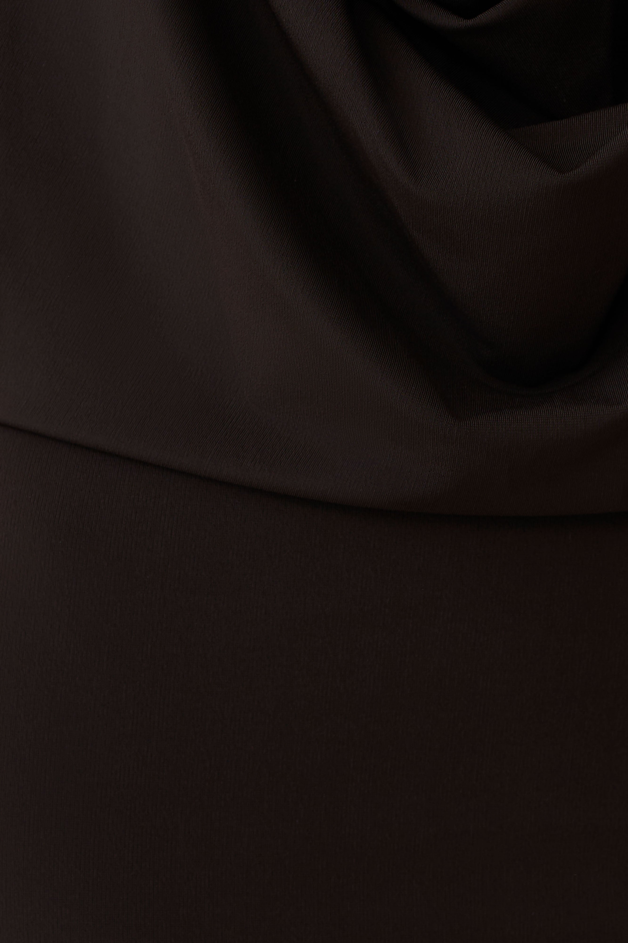 Soleia Cowl Drape Shirt Dress - Bitter Chocolate