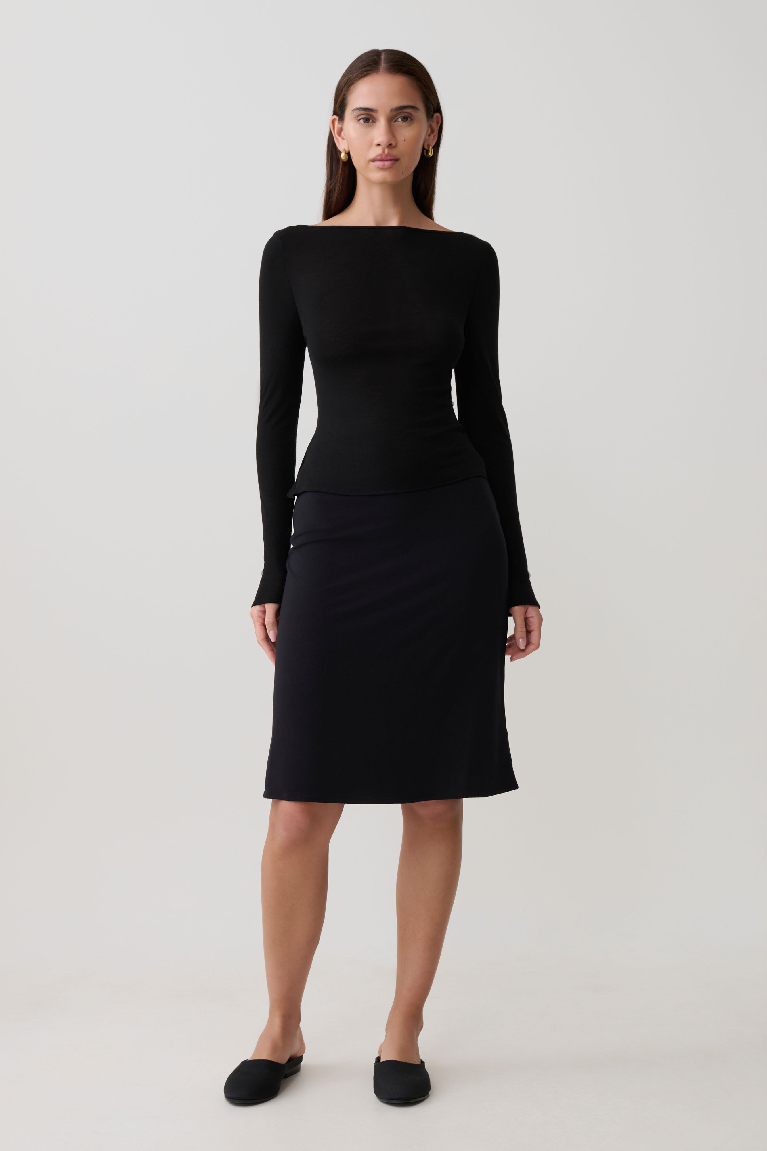 Coraline Long Sleeve Sheer Top - Black