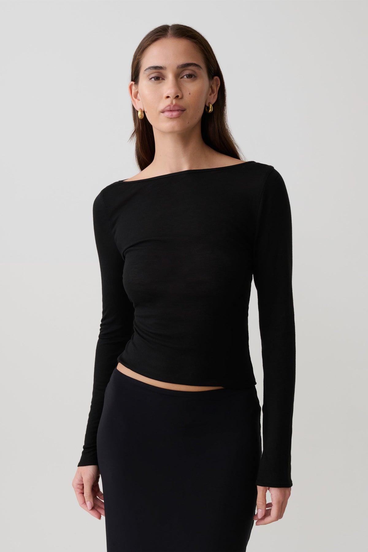 Coraline Long Sleeve Sheer Top - Black