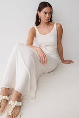 Gwenaelle Scoop Neck Jersey Maxi Dress - White