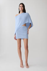 Loura Mid Rise Knit Mini Skirt - Cornflower Blue