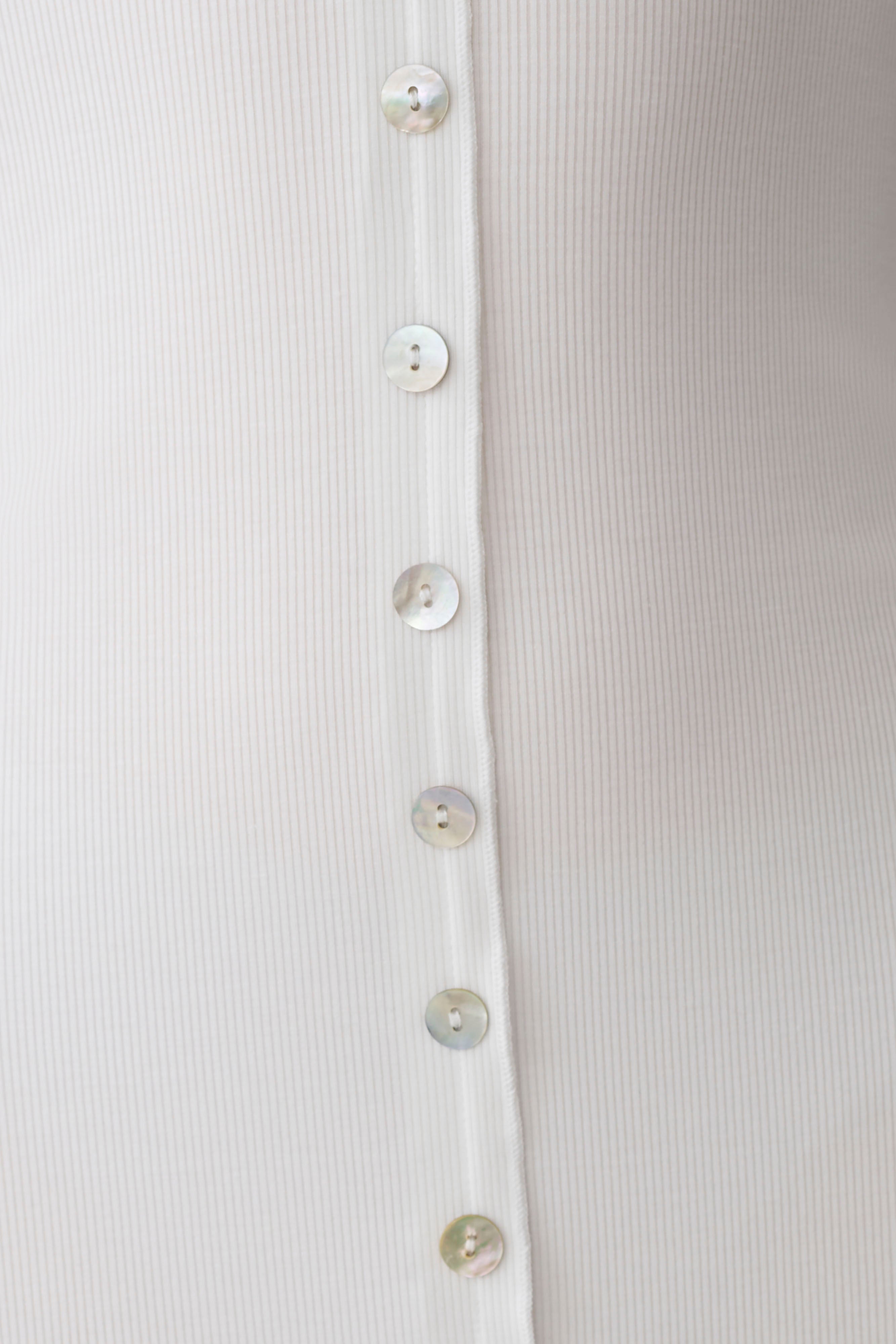 Tanya Buttoned Long Sleeve Maxi Dress - White