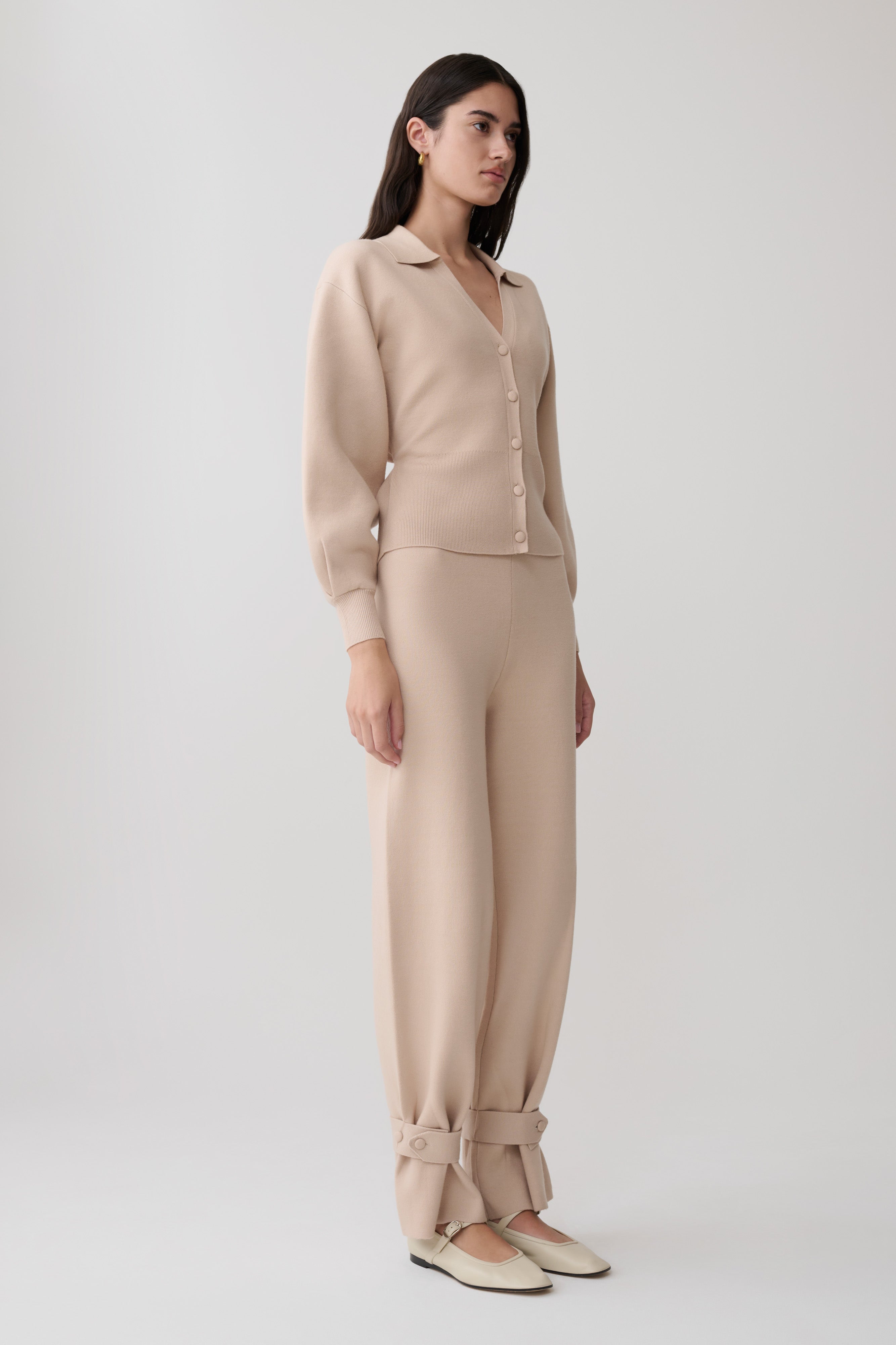 Blaine Knit Blouson Sleeve Cardigan - Oat Marle