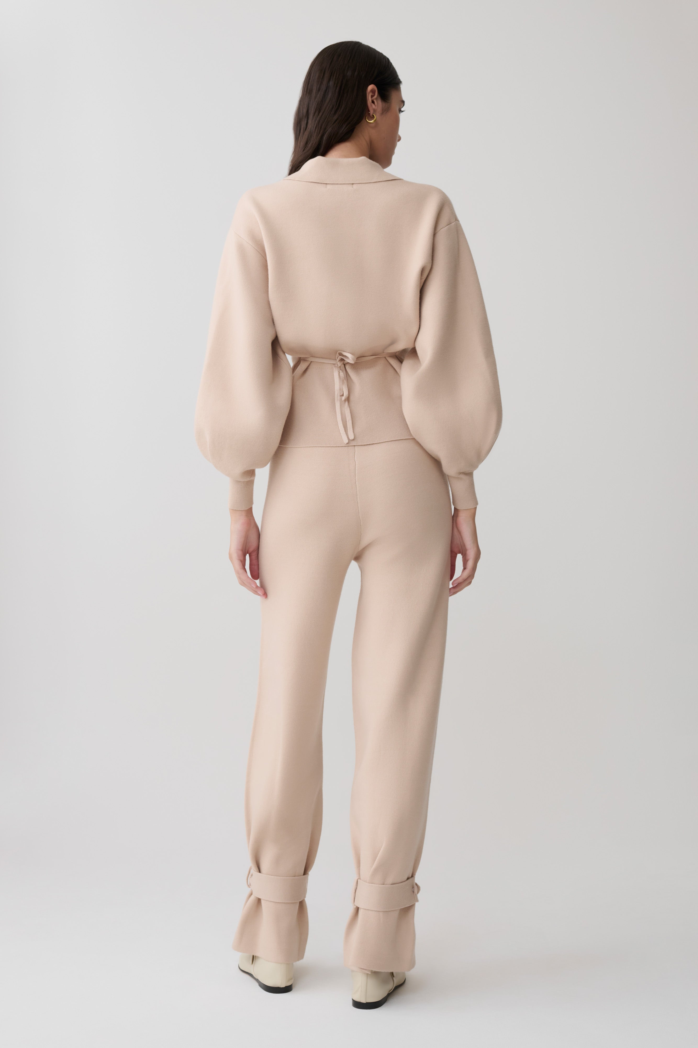 Blaine Knit Blouson Sleeve Cardigan - Oat Marle
