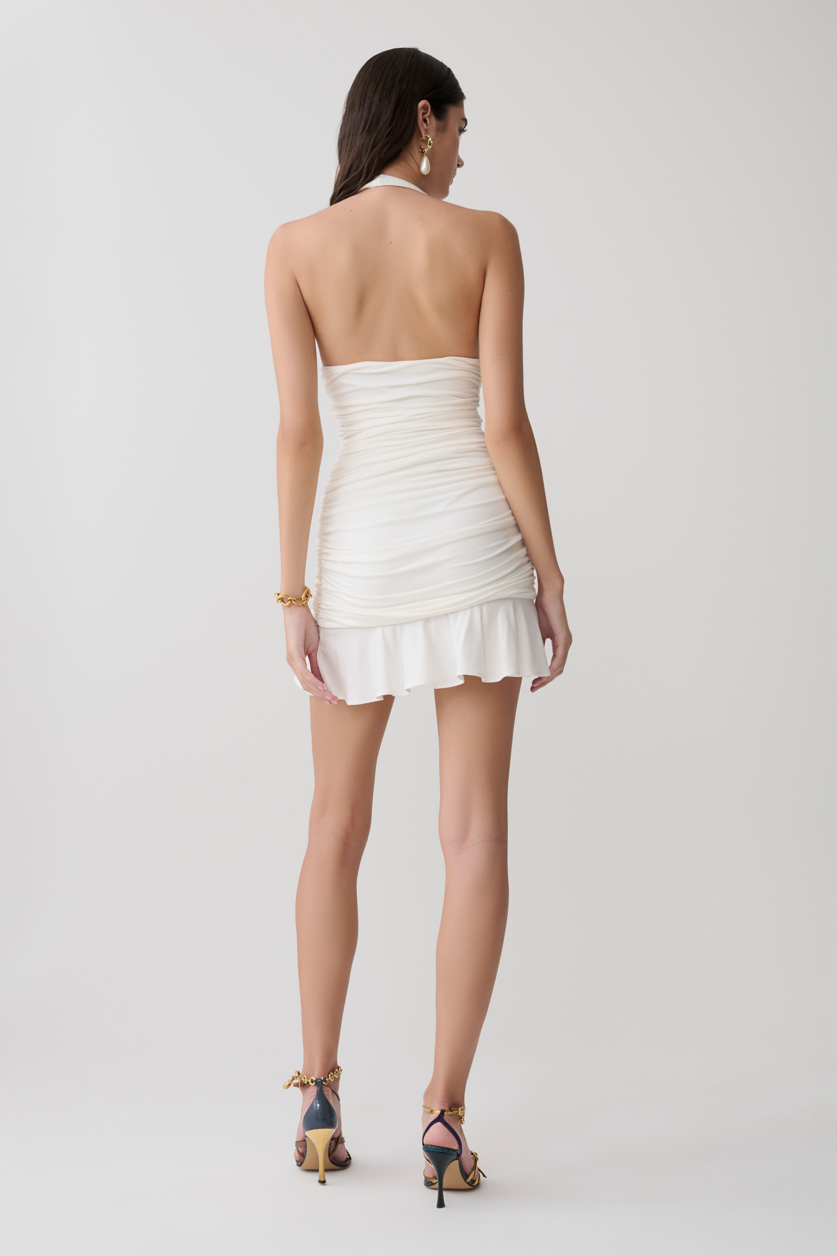 Peregrine Modal Halter Mini Dress - Ivory