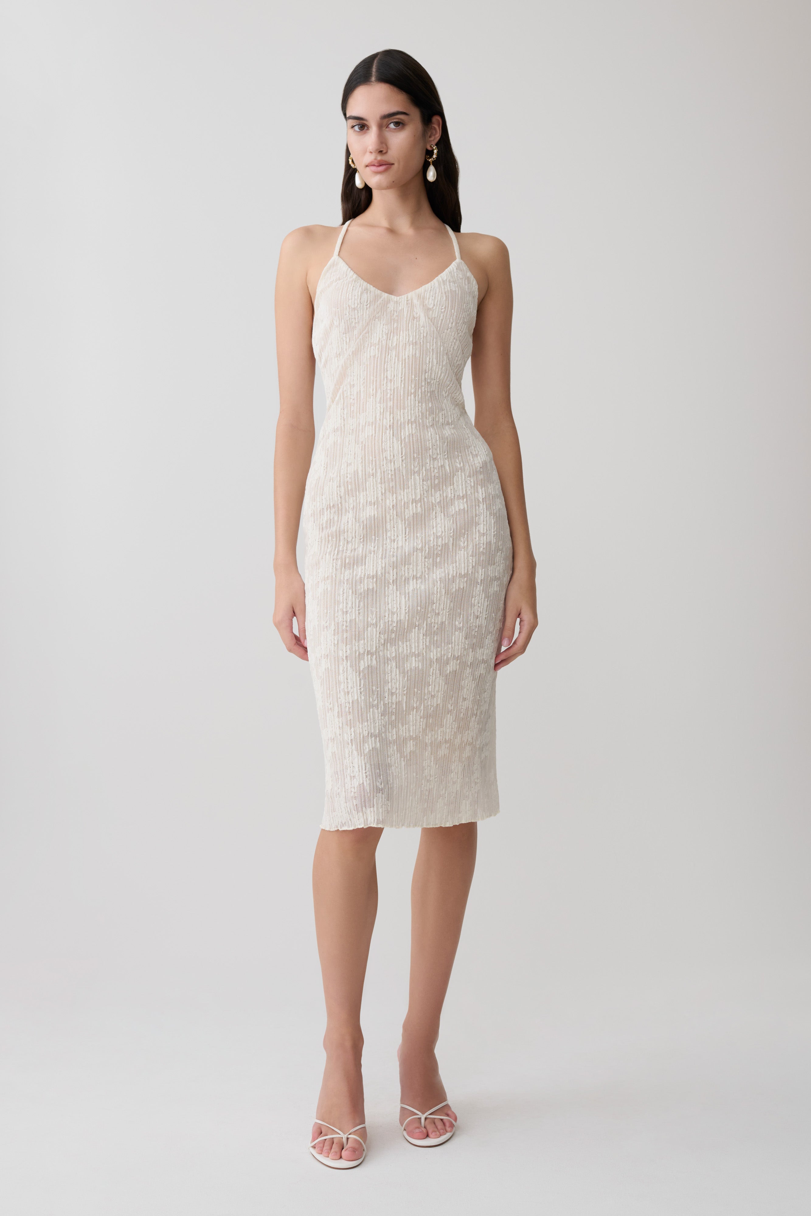 Ambrose Lace Midi Dress - Ivory