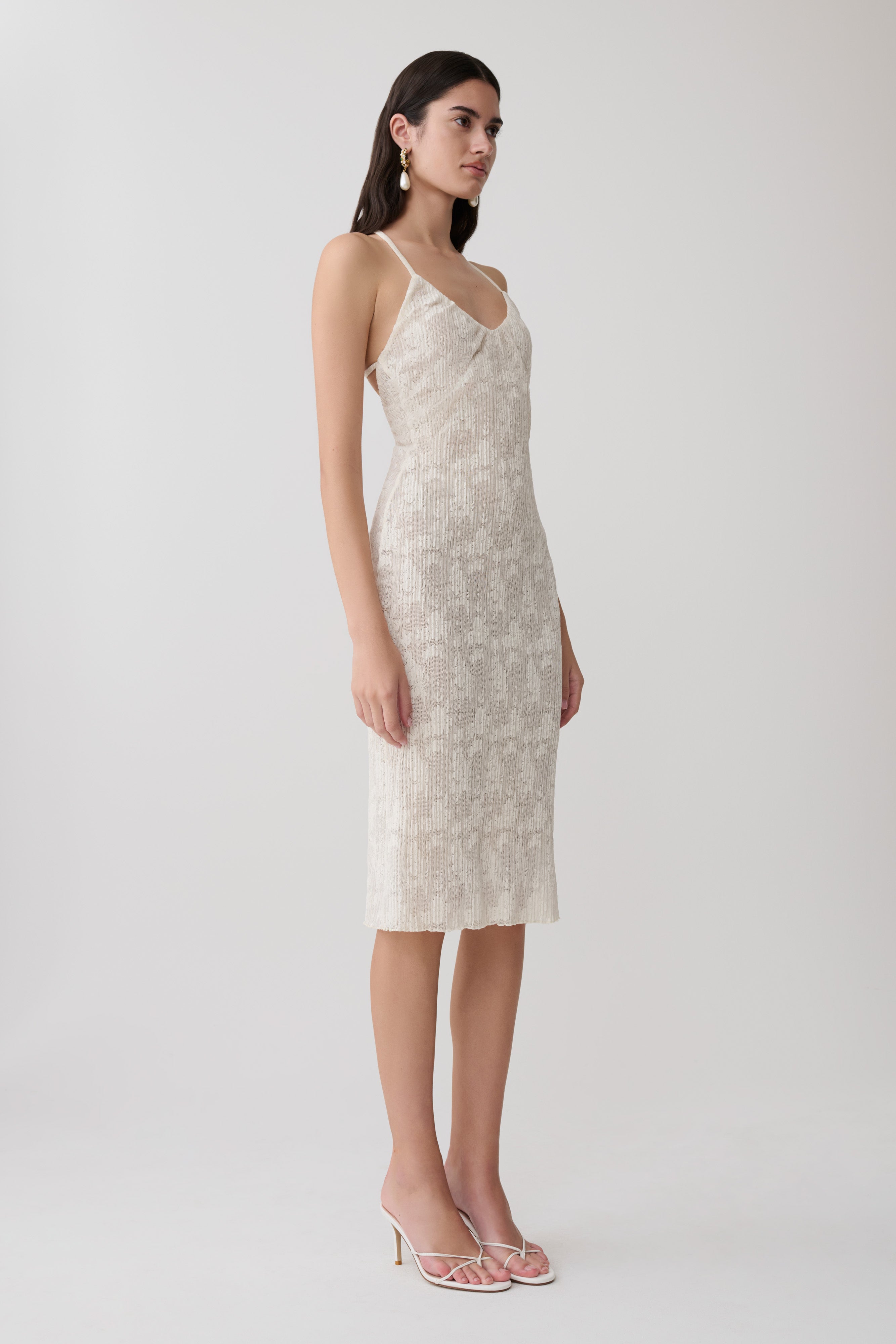 Ambrose Lace Midi Dress - Ivory