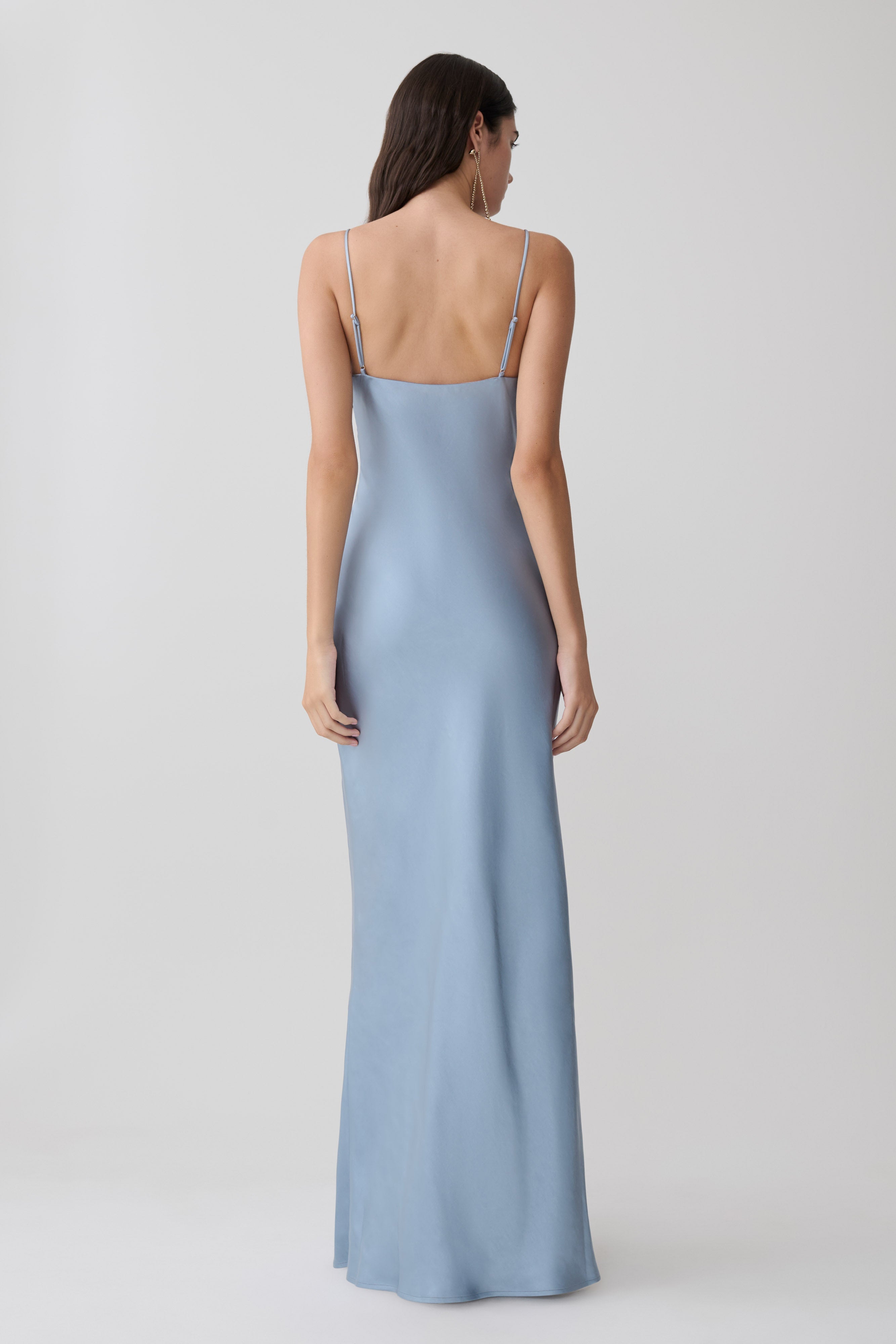 Martinne Chiffon Cape Maxi Dress - Arctic Blue