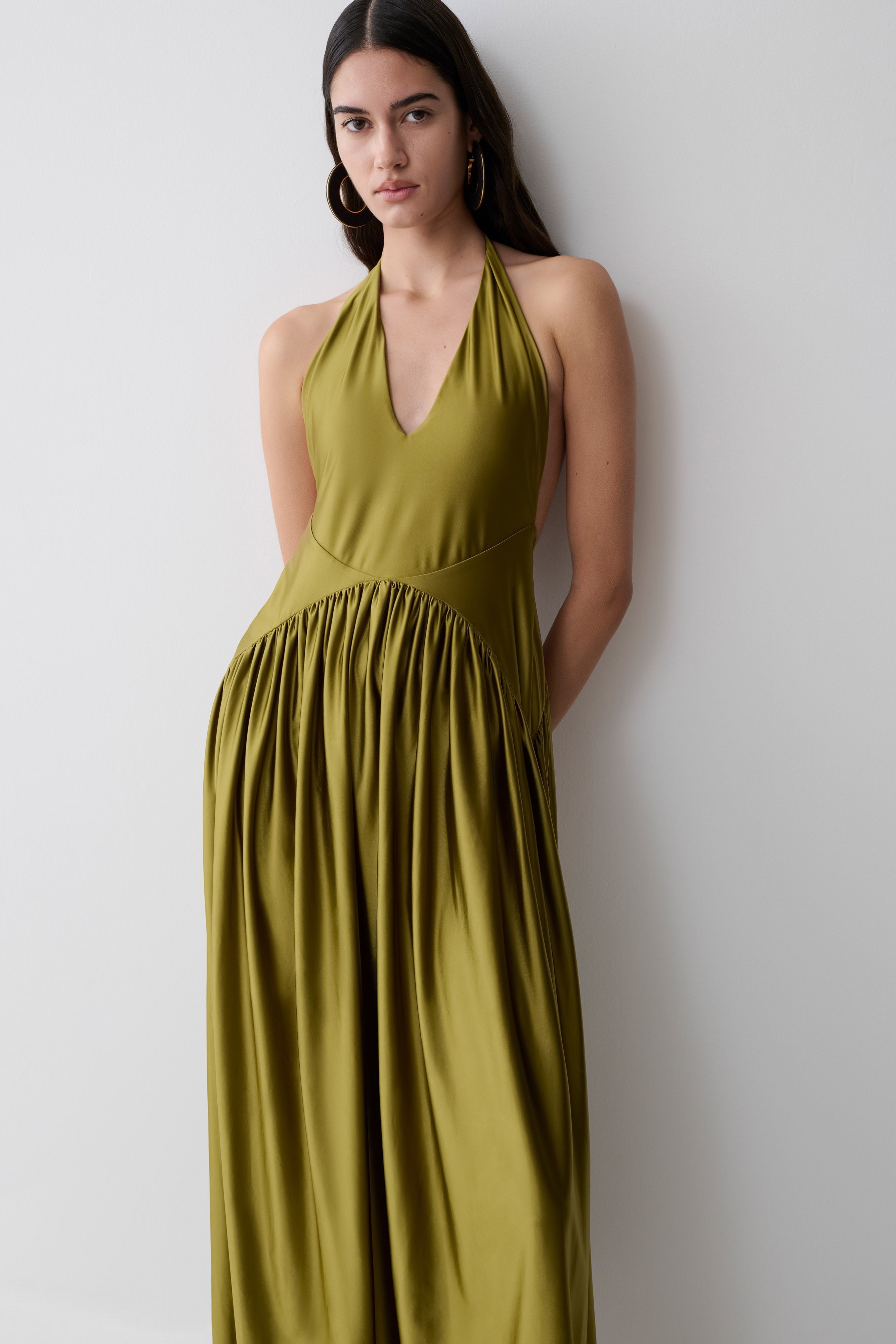 Cypress Halter Maxi Dress - Olive