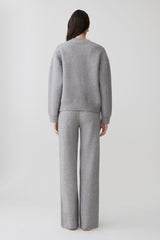 Evan Knit Wide Leg Pants - Grey Marle