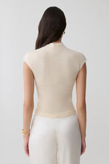 Sonny Short Sleeve Knit Top - Cream