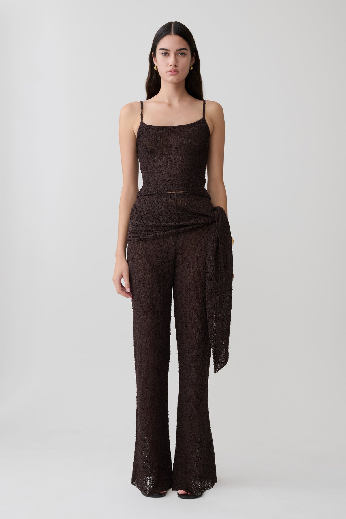 Mattais Boucle Knit Pants - Dark Chocolate