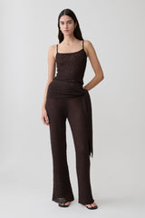 Mattais Boucle Knit Pants - Dark Chocolate