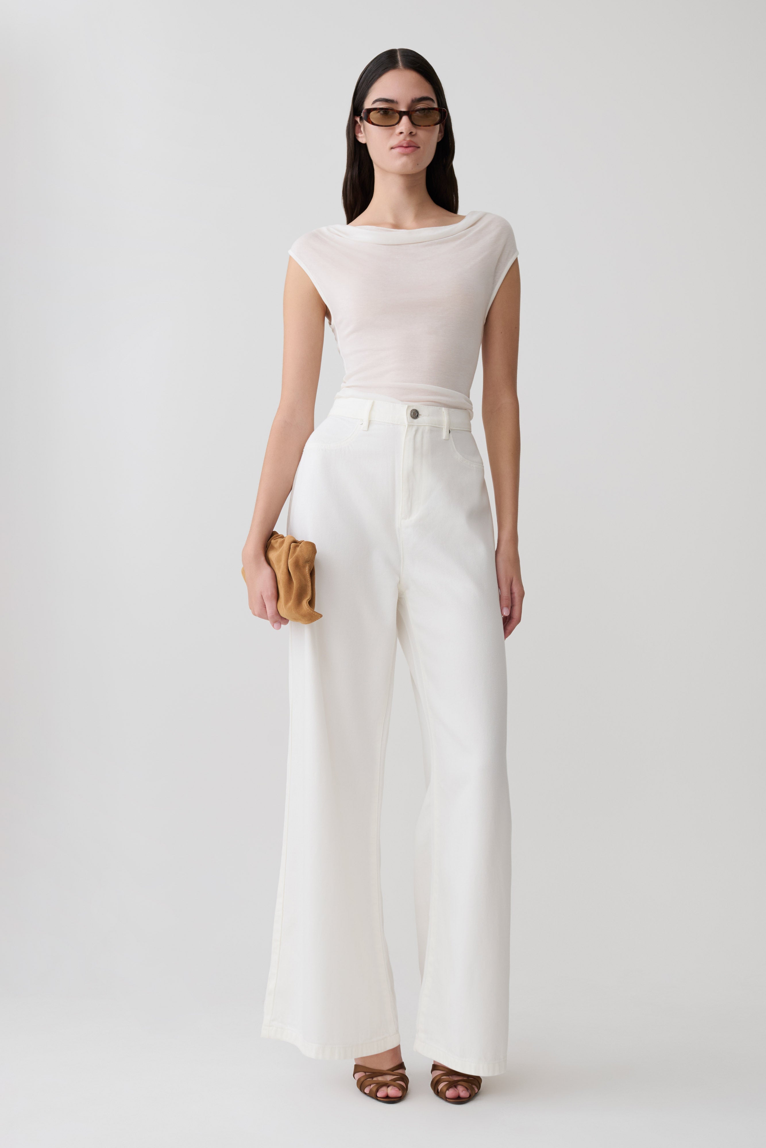 Ciaran Sleeveless Sheer Top - Ivory