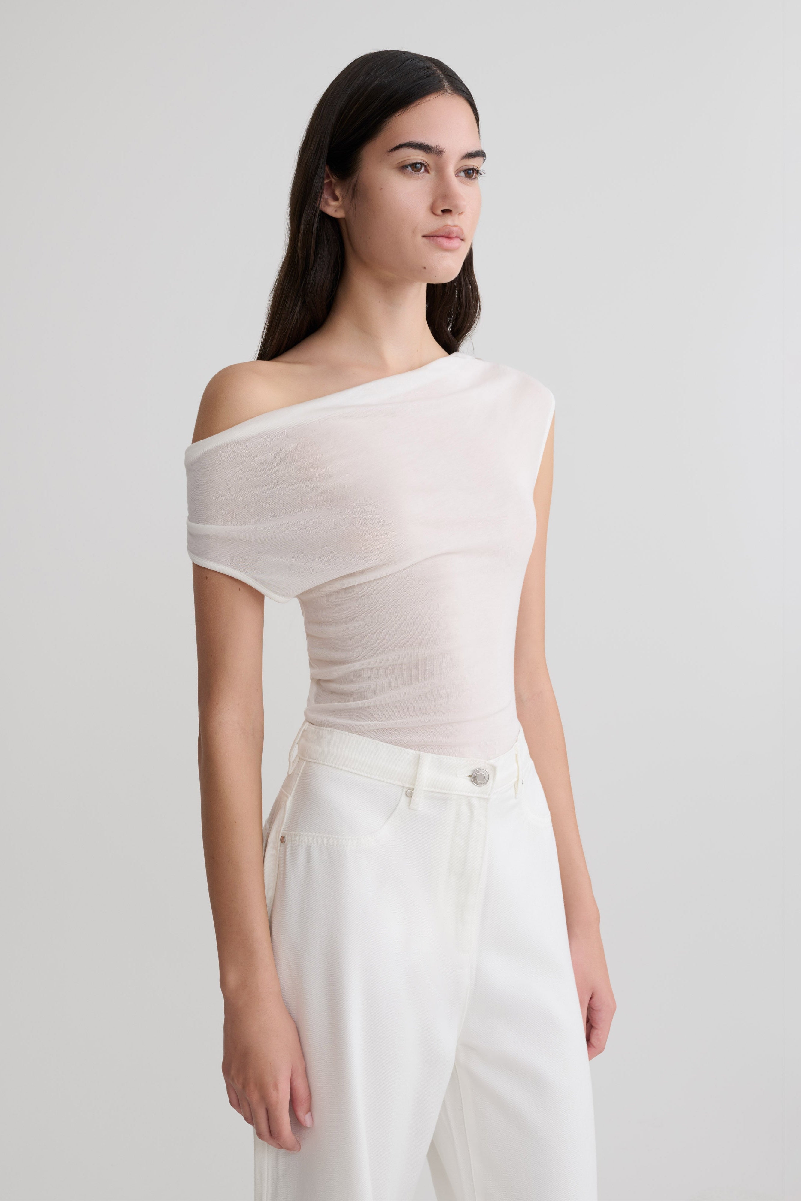Ciaran Sleeveless Sheer Top - Ivory