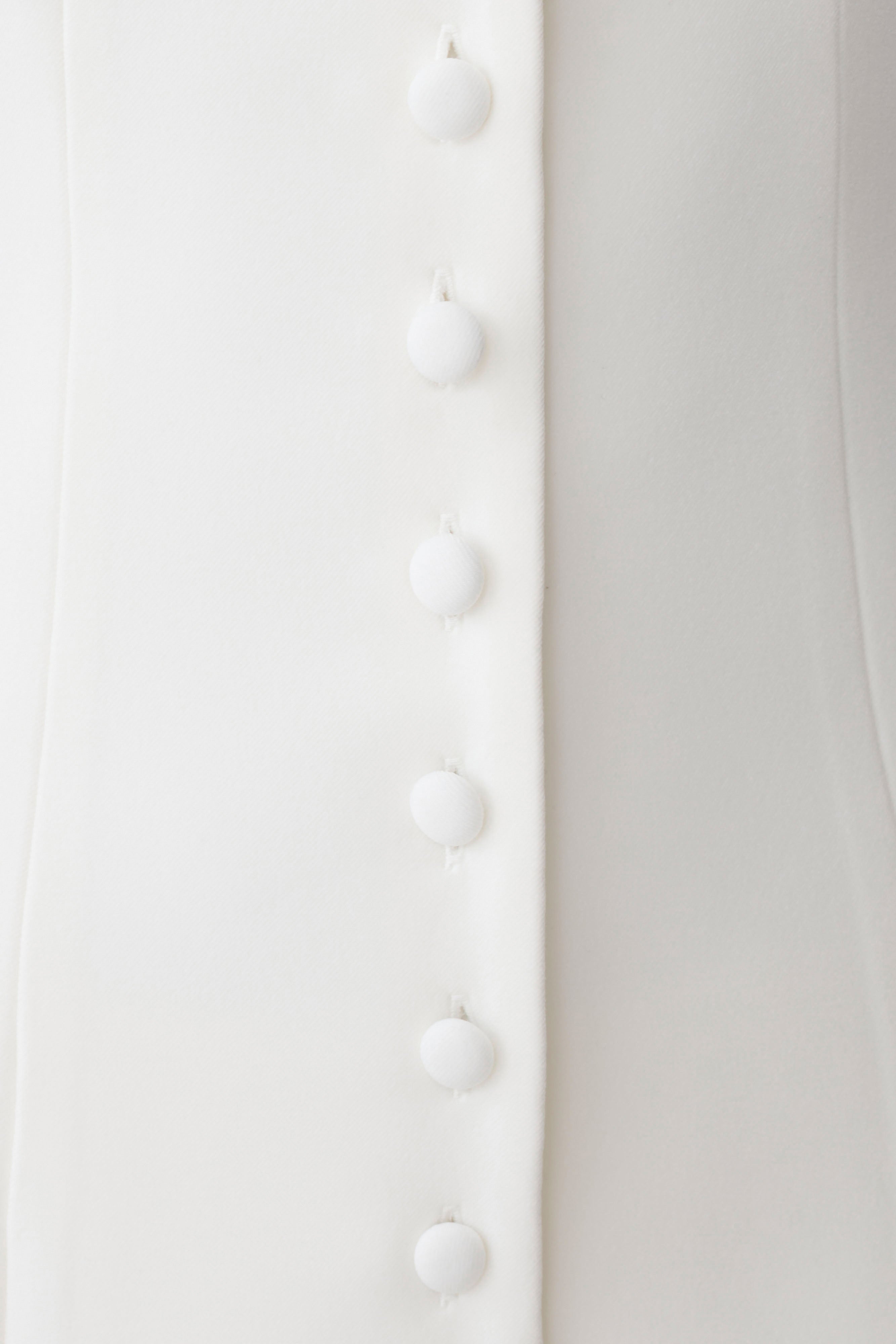 Ariella Button Up Short Sleeves Top - White